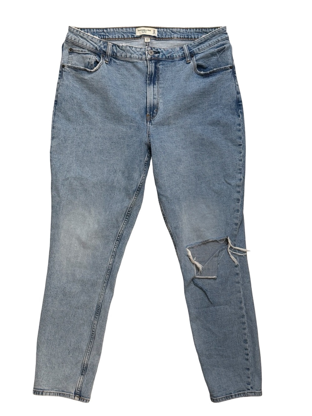 Abercrombie & Fitch Curve Love High Rise Skinny Jeans with Distressing / 33 / 16